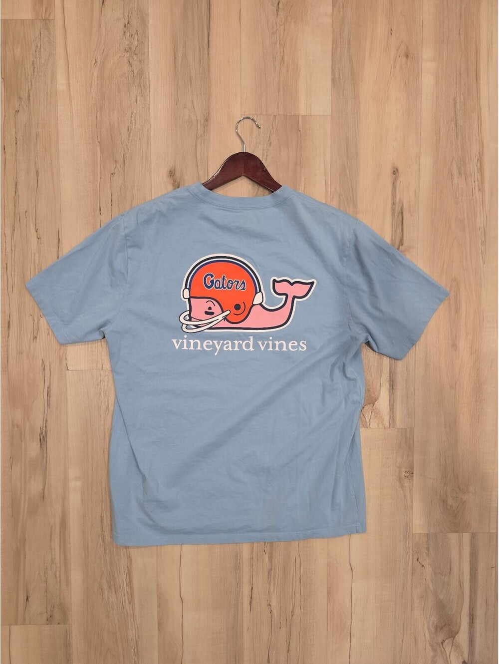 Vineyard Vines Florida Gators Whale Logo Light Blue T-Shirt Size L